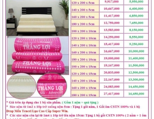 Khuyến mãi sốc lên đến 40% khi mua Nệm cao su thiên nhiên Thắng Lợi SiSi Advanced