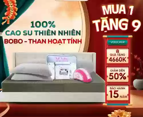 Nệm cao su thiên nhiên BoBo than hoạt tính Thắng Lợi