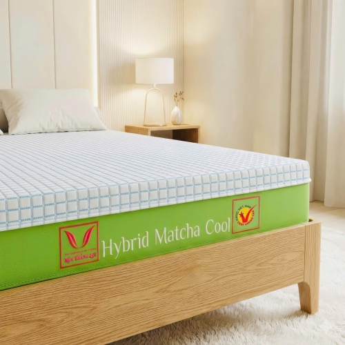 Nệm Cao Su Thiên Nhiên Điều Hòa Hybrid Matcha Cool Thắng Lợi