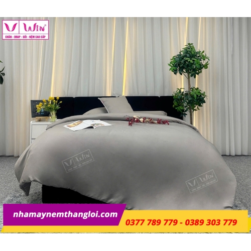 Bộ Chăn - Drap - Lụa Tencel 5 món ( màu trơn )