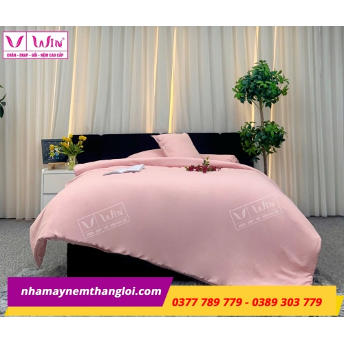 Bộ Chăn - Drap - Lụa Tencel 5 món ( màu trơn )