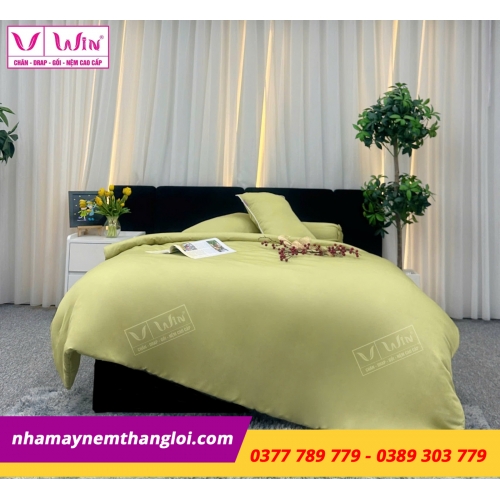 Bộ Chăn - Drap - Lụa Tencel 5 món ( màu trơn )