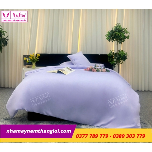 Bộ Chăn - Drap - Lụa Tencel 5 món ( màu trơn )