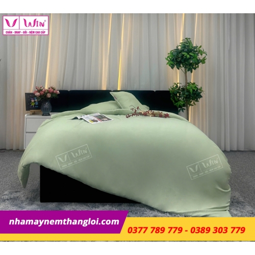 Bộ Chăn - Drap - Lụa Tencel 5 món ( màu trơn )