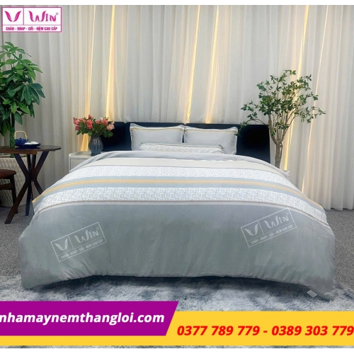 Bộ Chăn - Drap - Lụa Tencel 5 món ( hoa văn )
