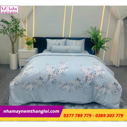 Bộ  Drap - Lụa Tencel 4 món ( hoa văn )