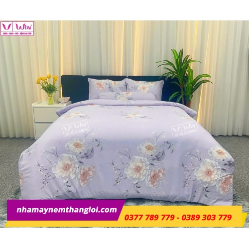 Bộ  Drap - Lụa Tencel 4 món ( hoa văn )