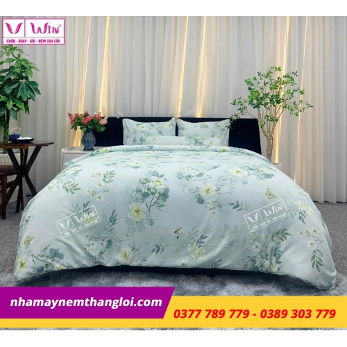 Bộ  Drap - Lụa Tencel 4 món ( hoa văn )