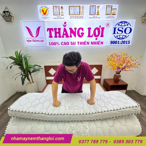 Nệm Foam nhân tạo gấm nhung Thắng Lợi